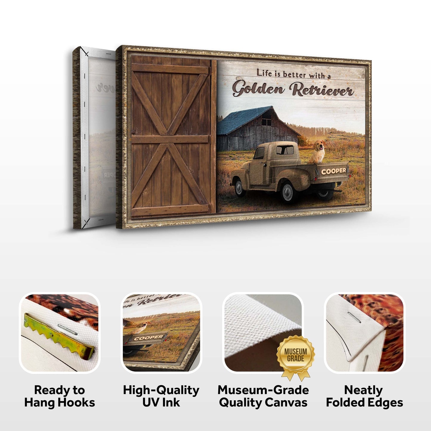 Life Is Better With A Golden Retriever Canvas Sign II