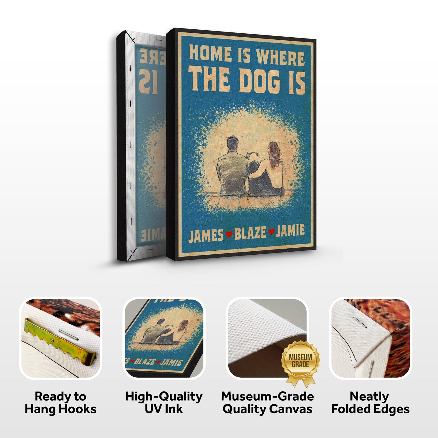 Home Is Where The Dog Is Canvas Sign II