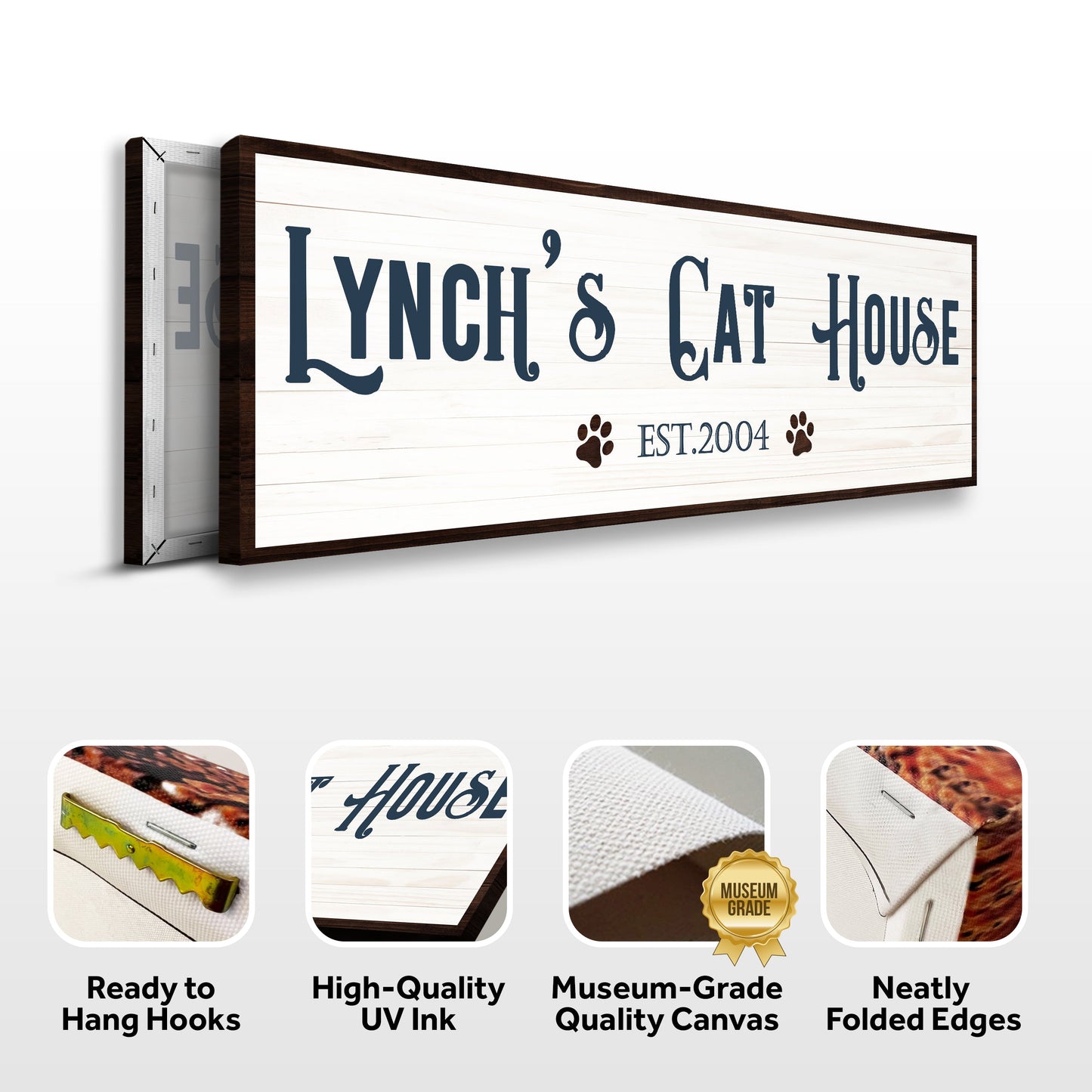 Personalized Cat House Canvas Sign