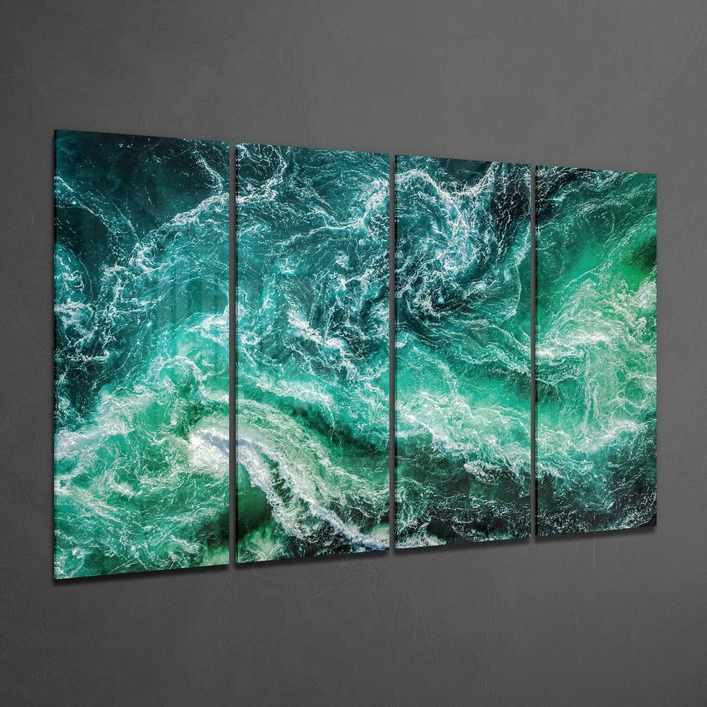 Ocean Waves 4-Piece Glass Wall Art Set (59x36)