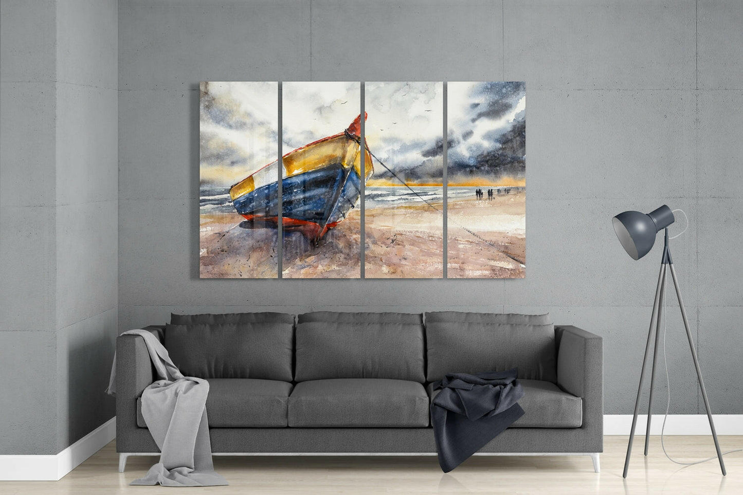 Abandoned Boat Glass Wall Art