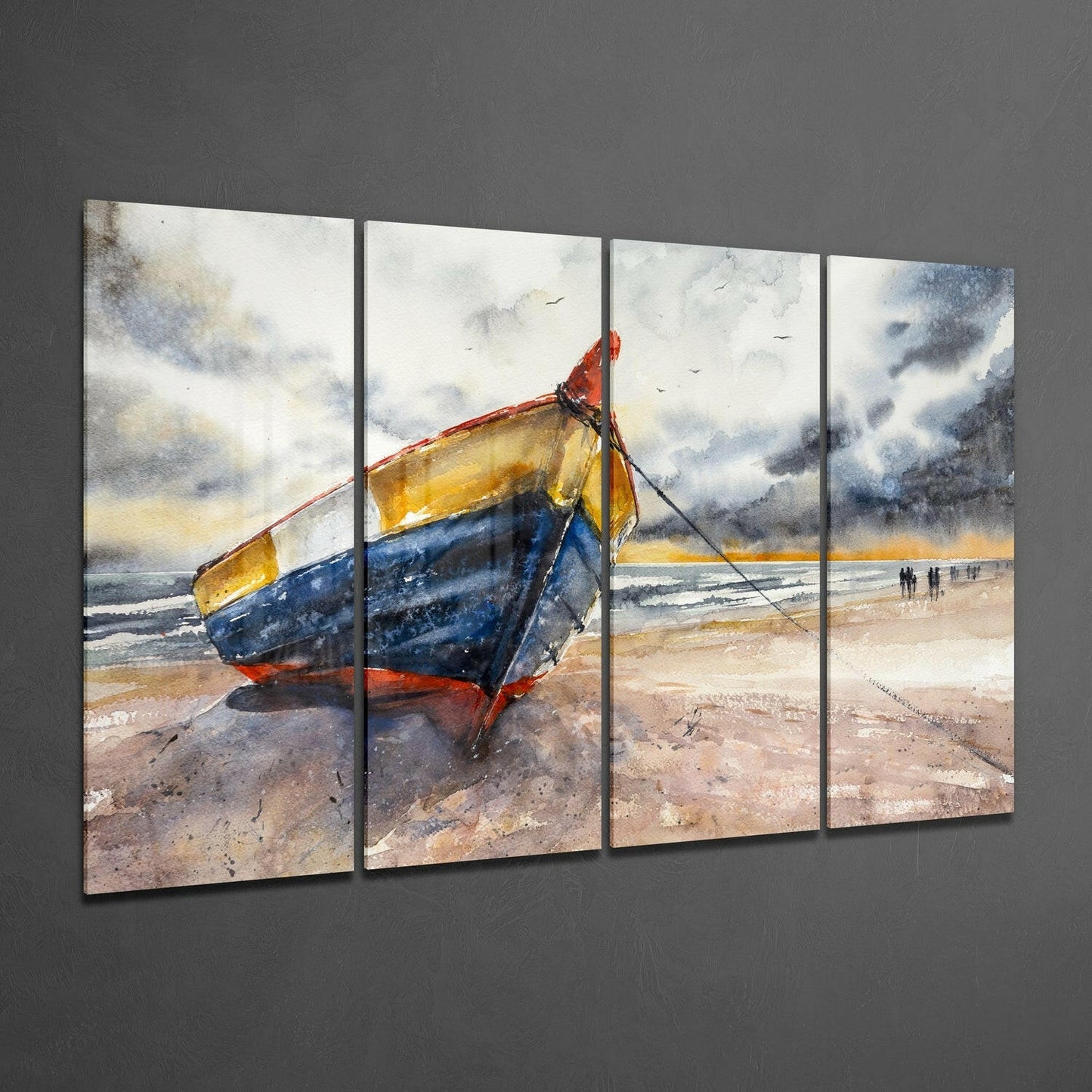 Abandoned Boat Glass Wall Art