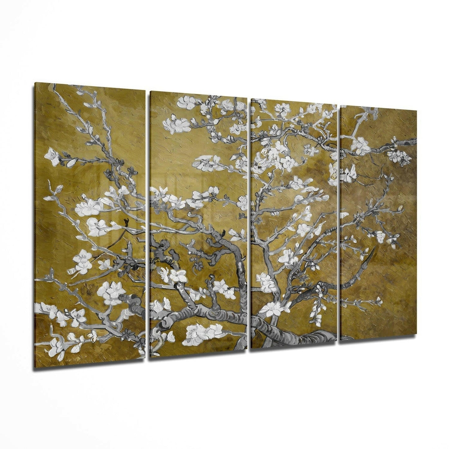 Sakura blossom 4-piece tempered glass wall art