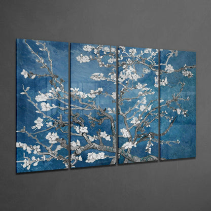 Sakura Blossom 4-Piece Glass Wall Art
