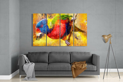 Parrot 4-Piece Glass Wall Art