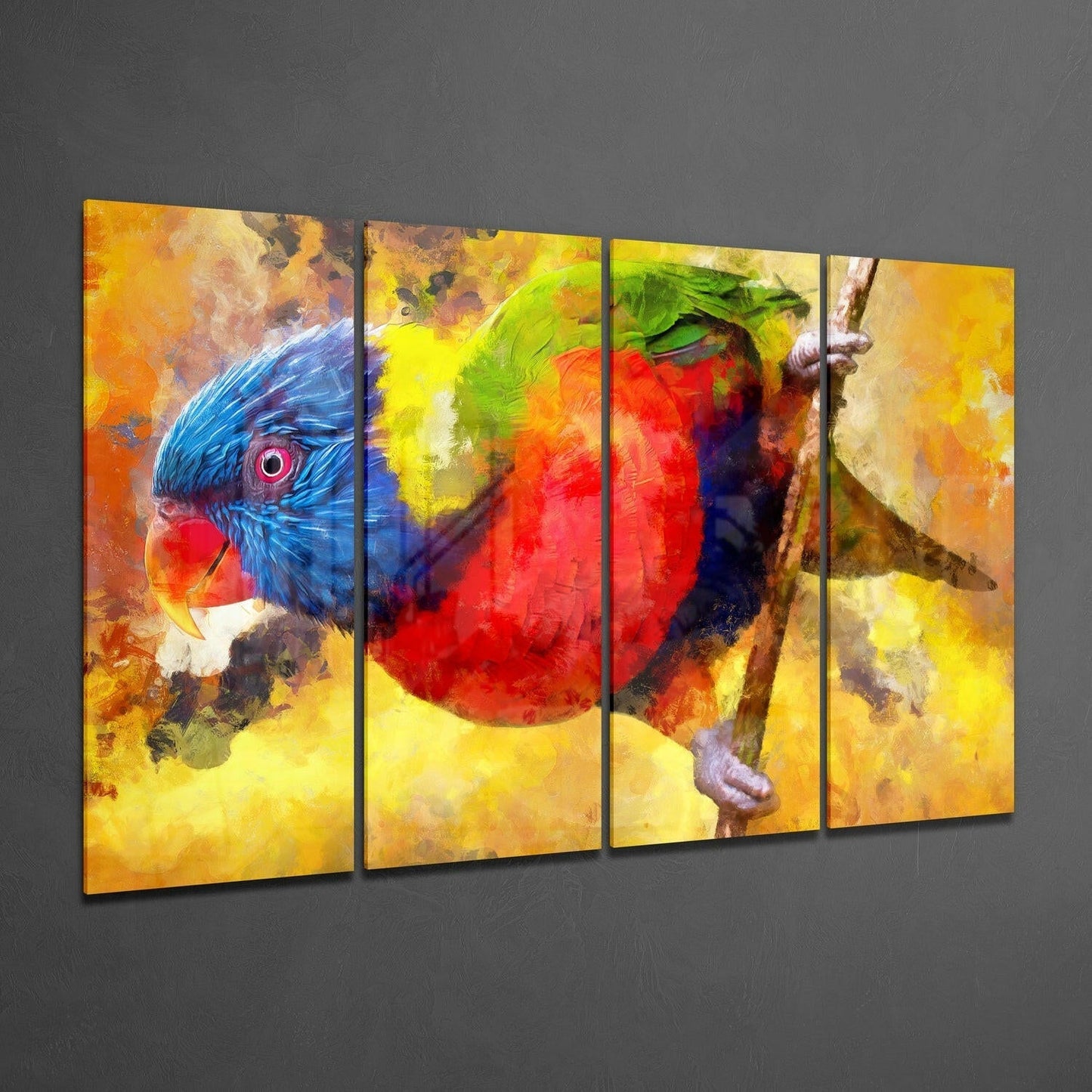 Parrot 4-Piece Glass Wall Art