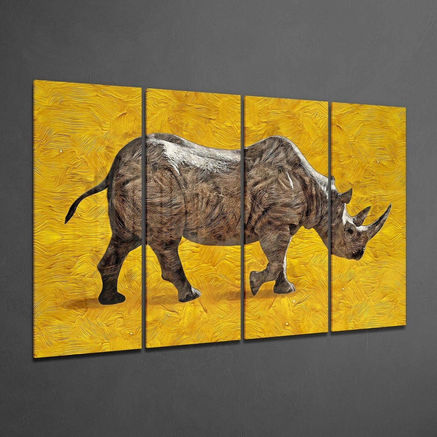 Rhino 4-Piece Glass Wall Art