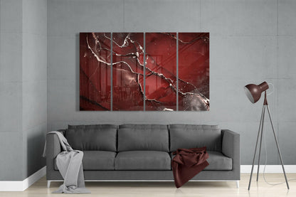 Red Crack Glass Wall Art