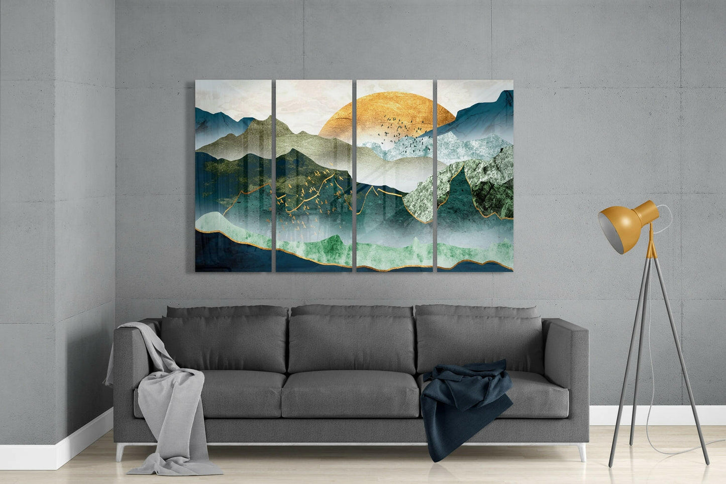 Japanese Sunset Glass Wall Art