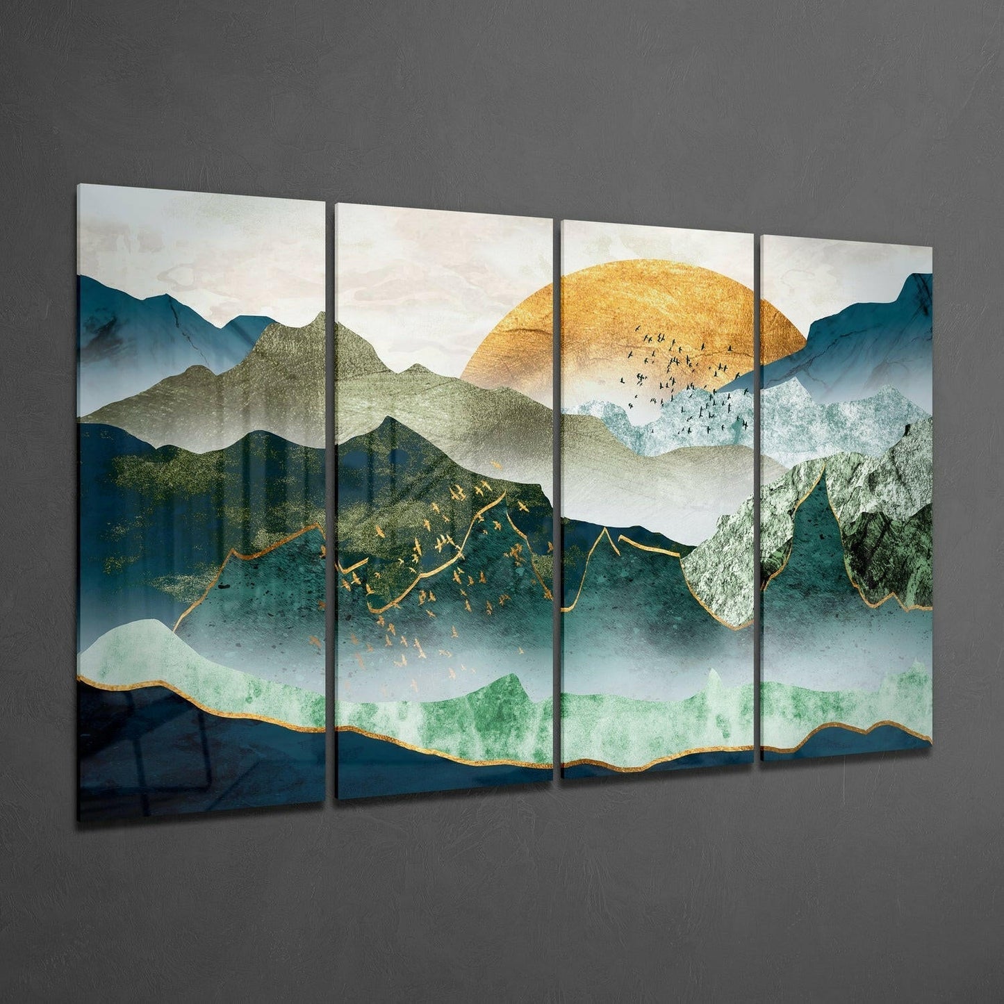 Japanese Sunset Glass Wall Art