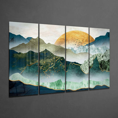 Japanese Sunset Glass Wall Art