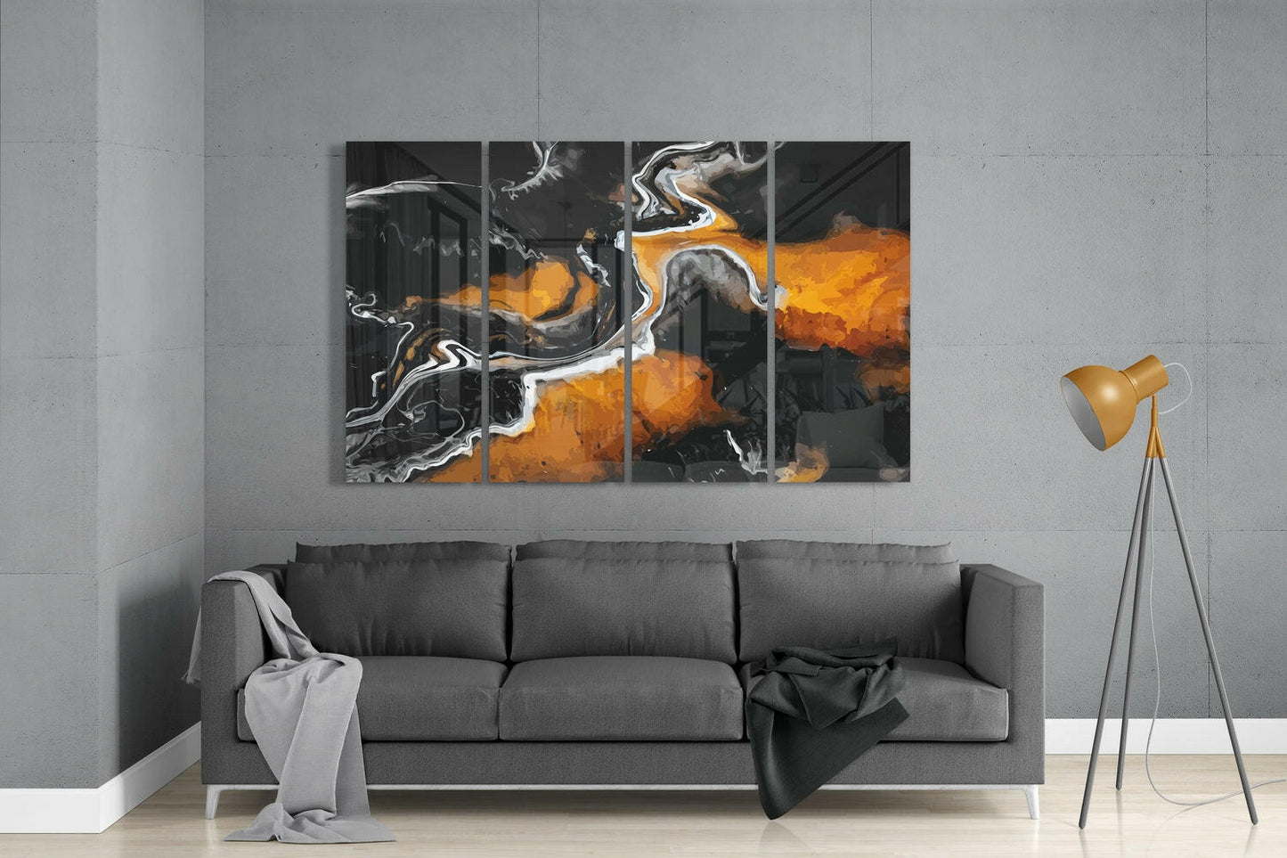 Marble Lava 4-Piece Glass Wall Art