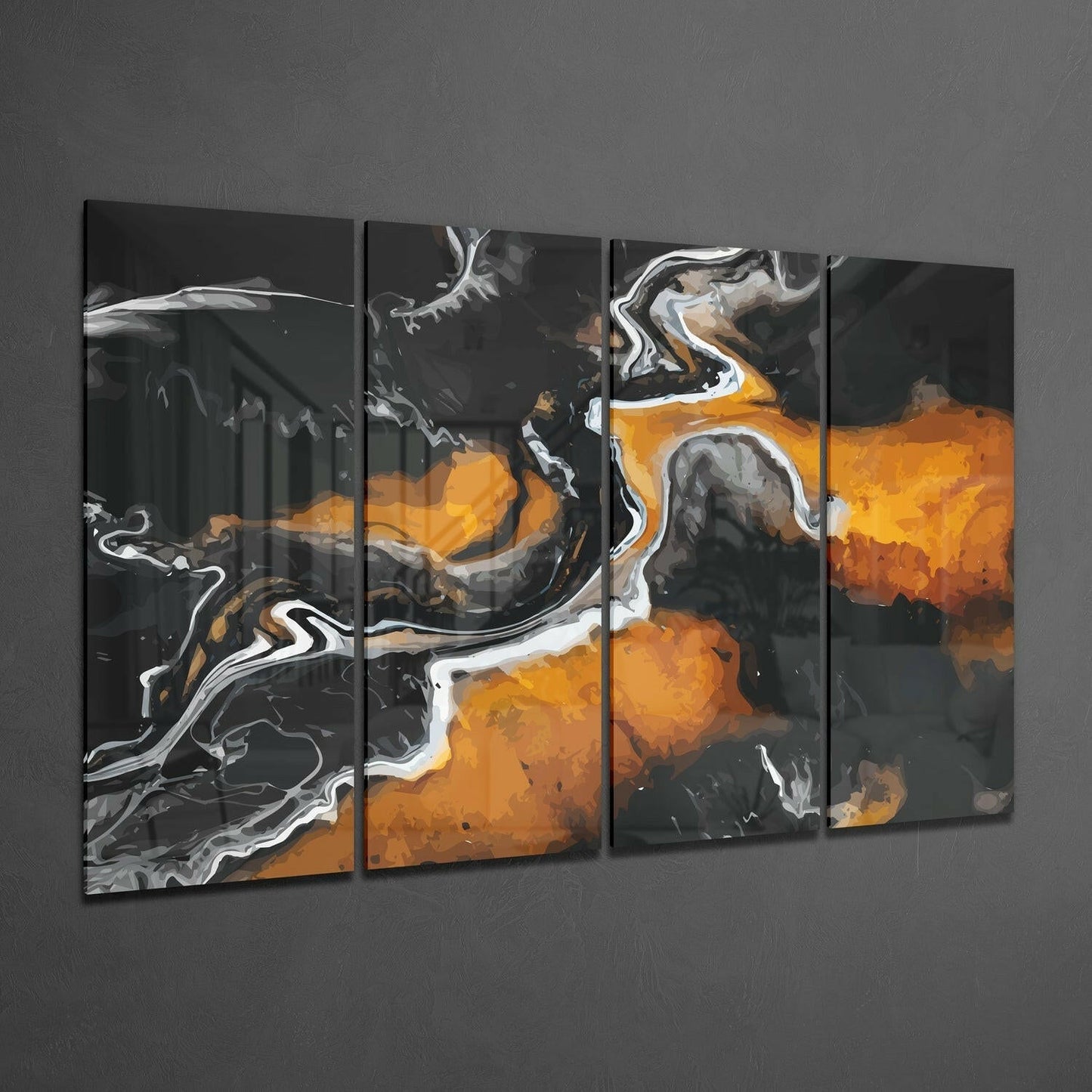 Marble Lava 4-Piece Glass Wall Art