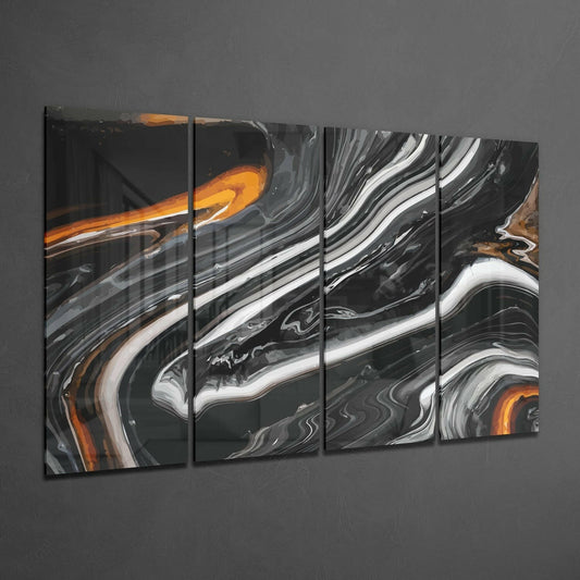 Marble Lava 4-Piece Glass Wall Art