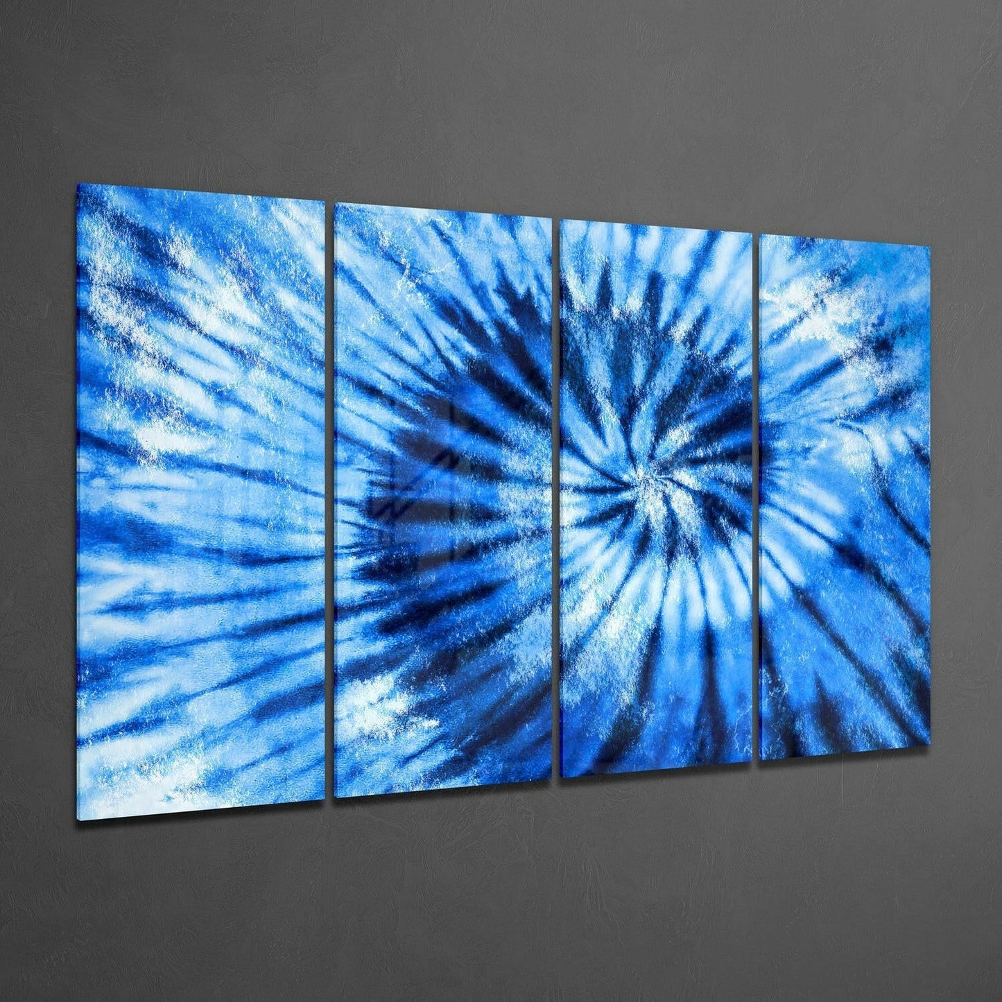 Blue Spiral 4-Piece Glass Wall Art