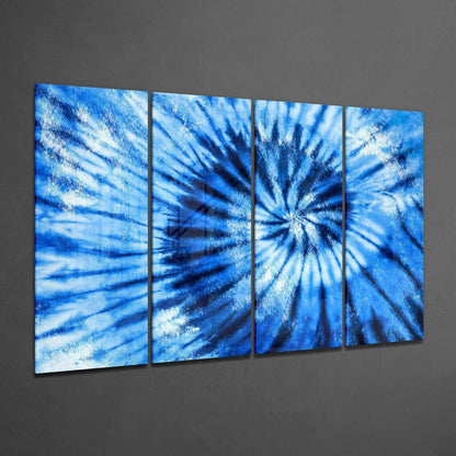 Blue Spiral 4-Piece Glass Wall Art