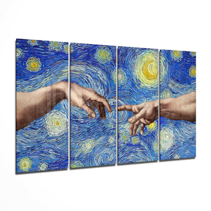 The Creation 4-piece glass wall art gallery set