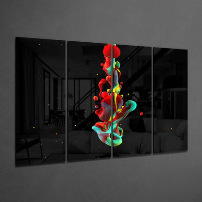 Color Mix Glass Wall Art - 4-Piece Set
