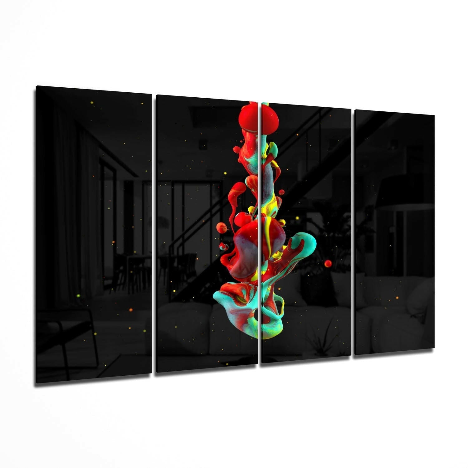 Color Mix glass wall art 4-piece set