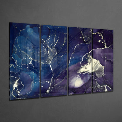 Marble Glass Wall Art - 4-Piece Set