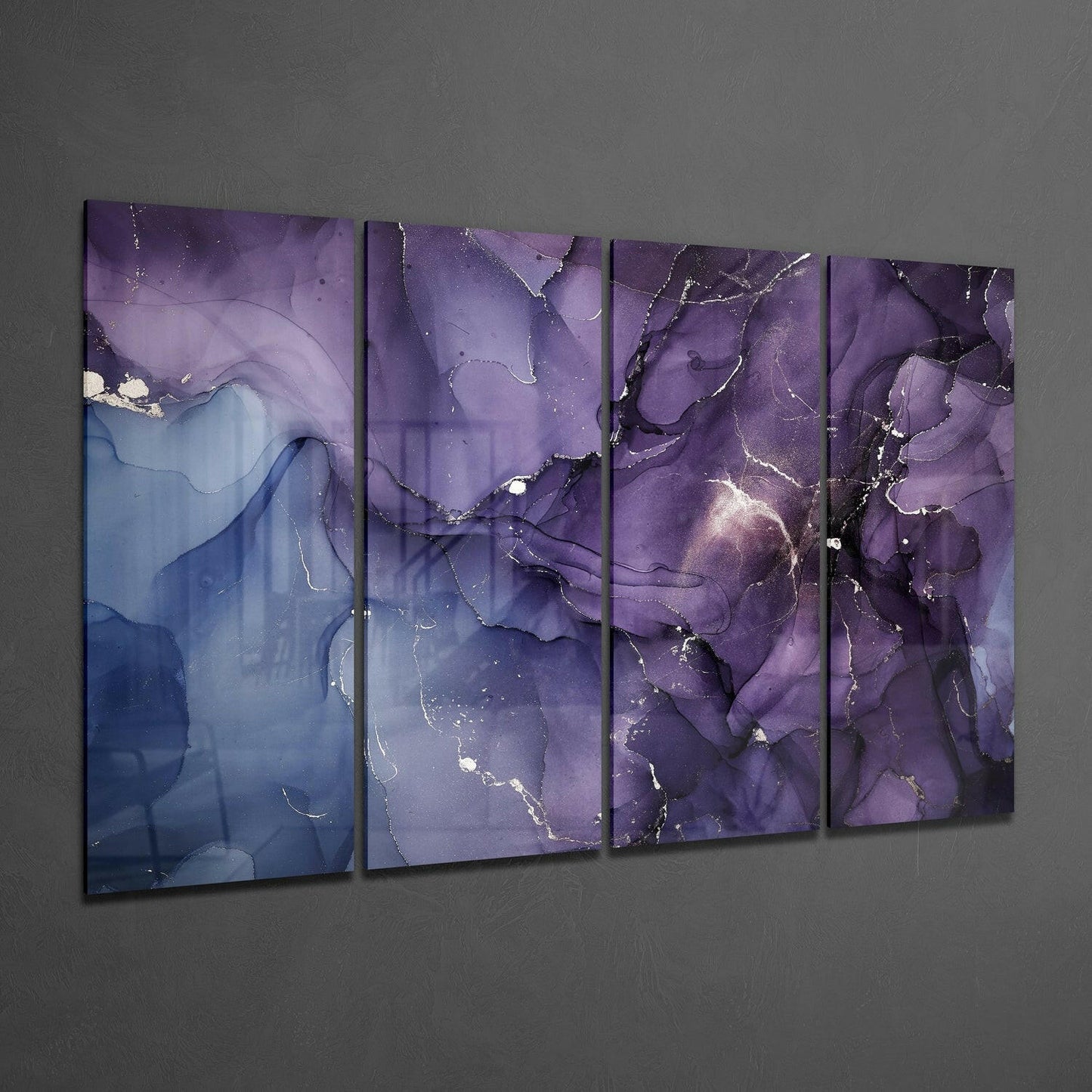 Marble Glass Wall Art - 4-Piece Set