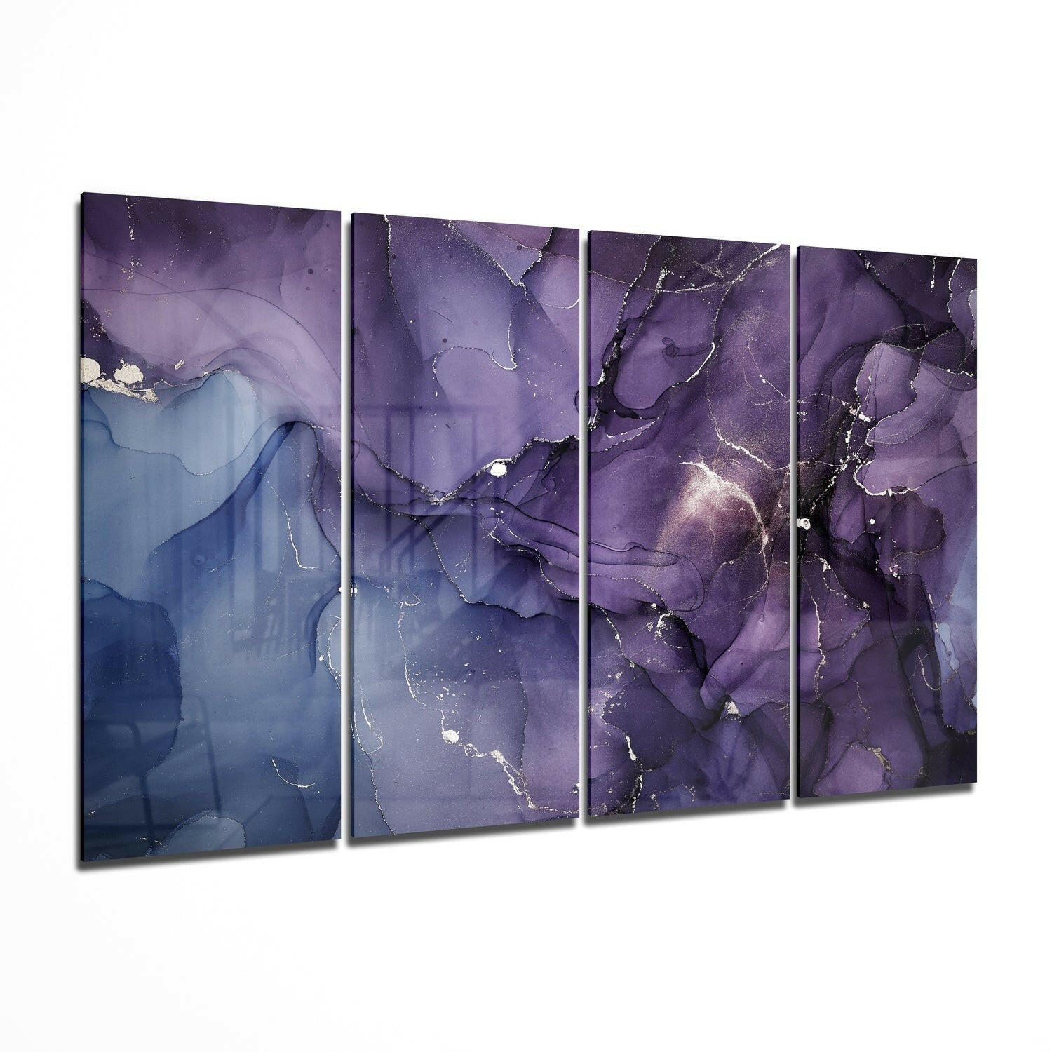 Marble glass wall art 4-piece set