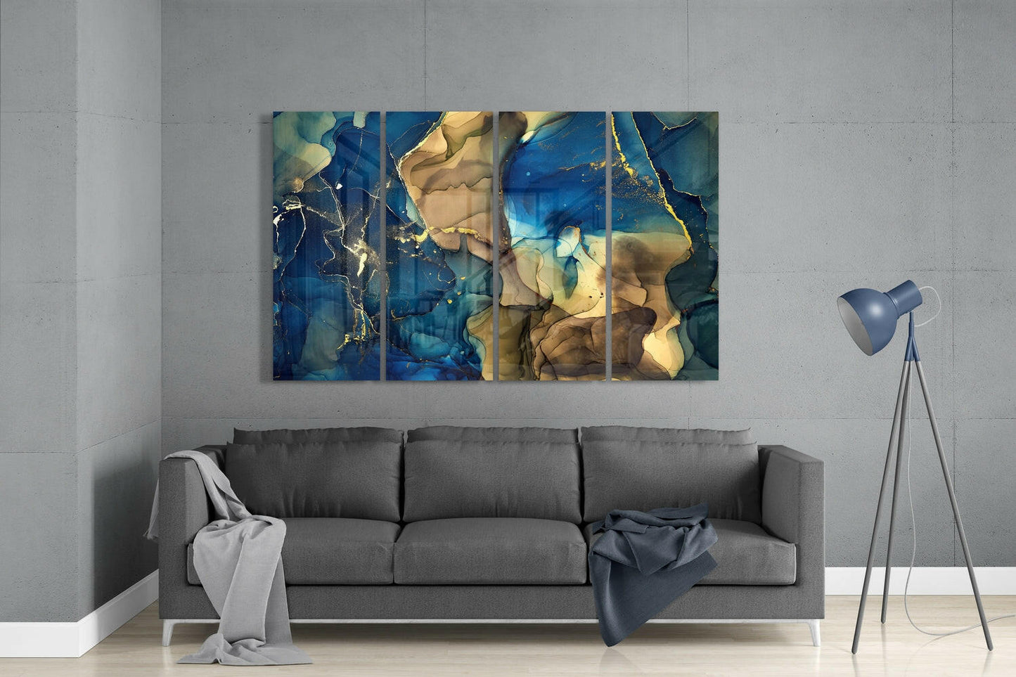 Marble VIII 4-Piece Glass Wall Art