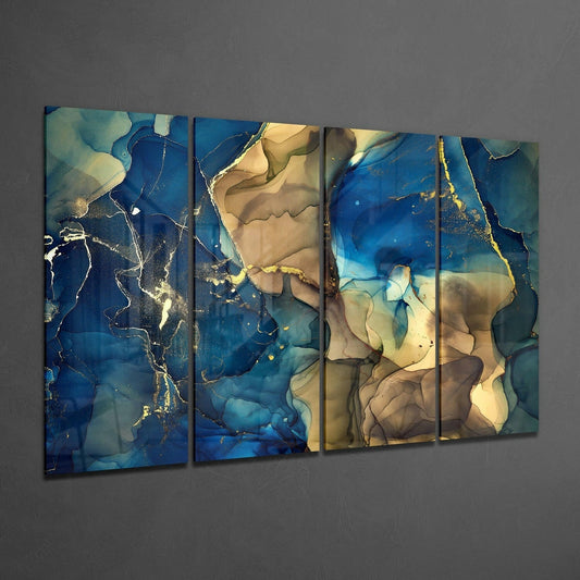 Marble VIII 4-Piece Glass Wall Art