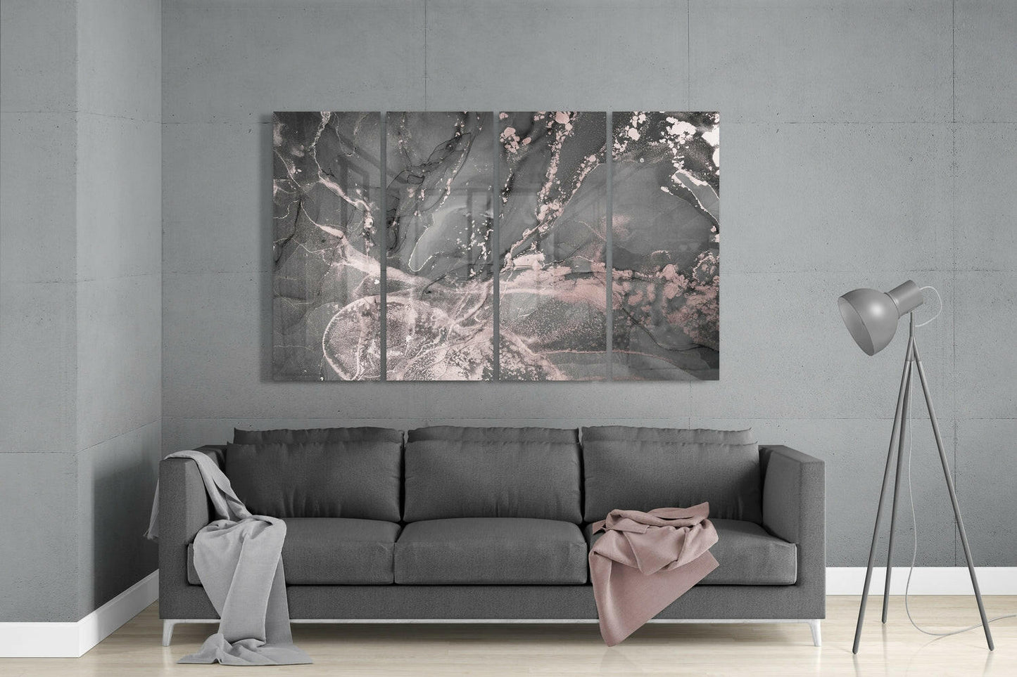 Marble 4-Piece Glass Wall Art