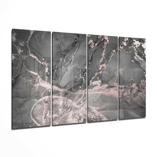 Marble 4-piece tempered glass wall art