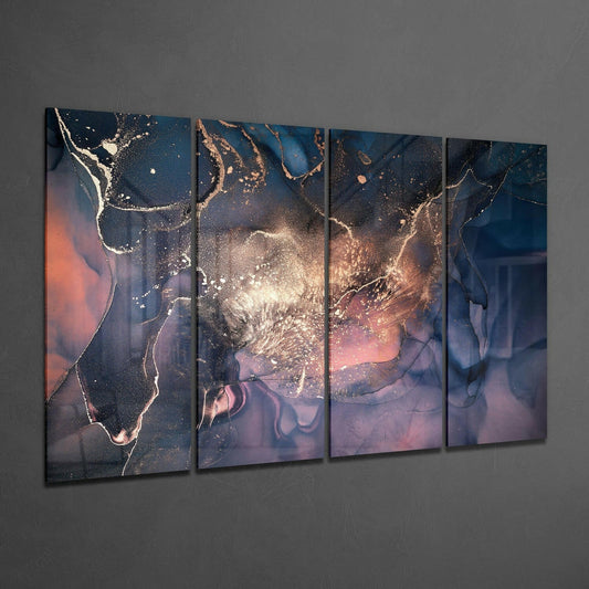 Marble 4-Piece Glass Wall Art