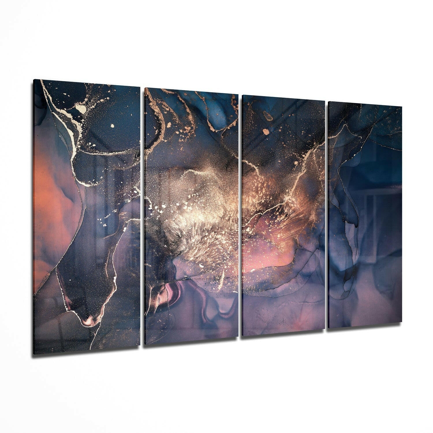 Marble 4-piece tempered glass wall art