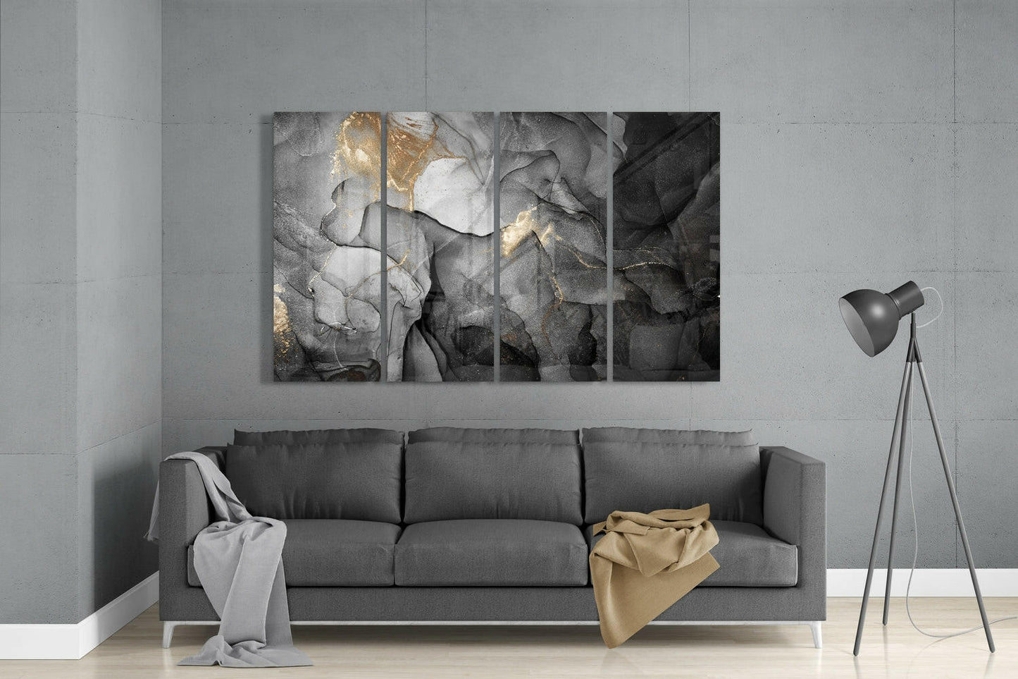 Marble Glass Wall Art - 4-Piece Set