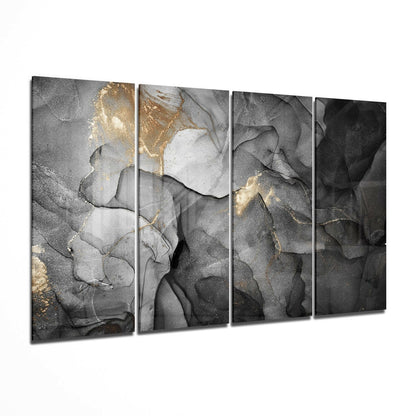 Marble glass wall art 4-piece set