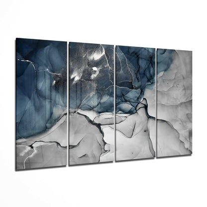Marble glass wall art 4-piece set