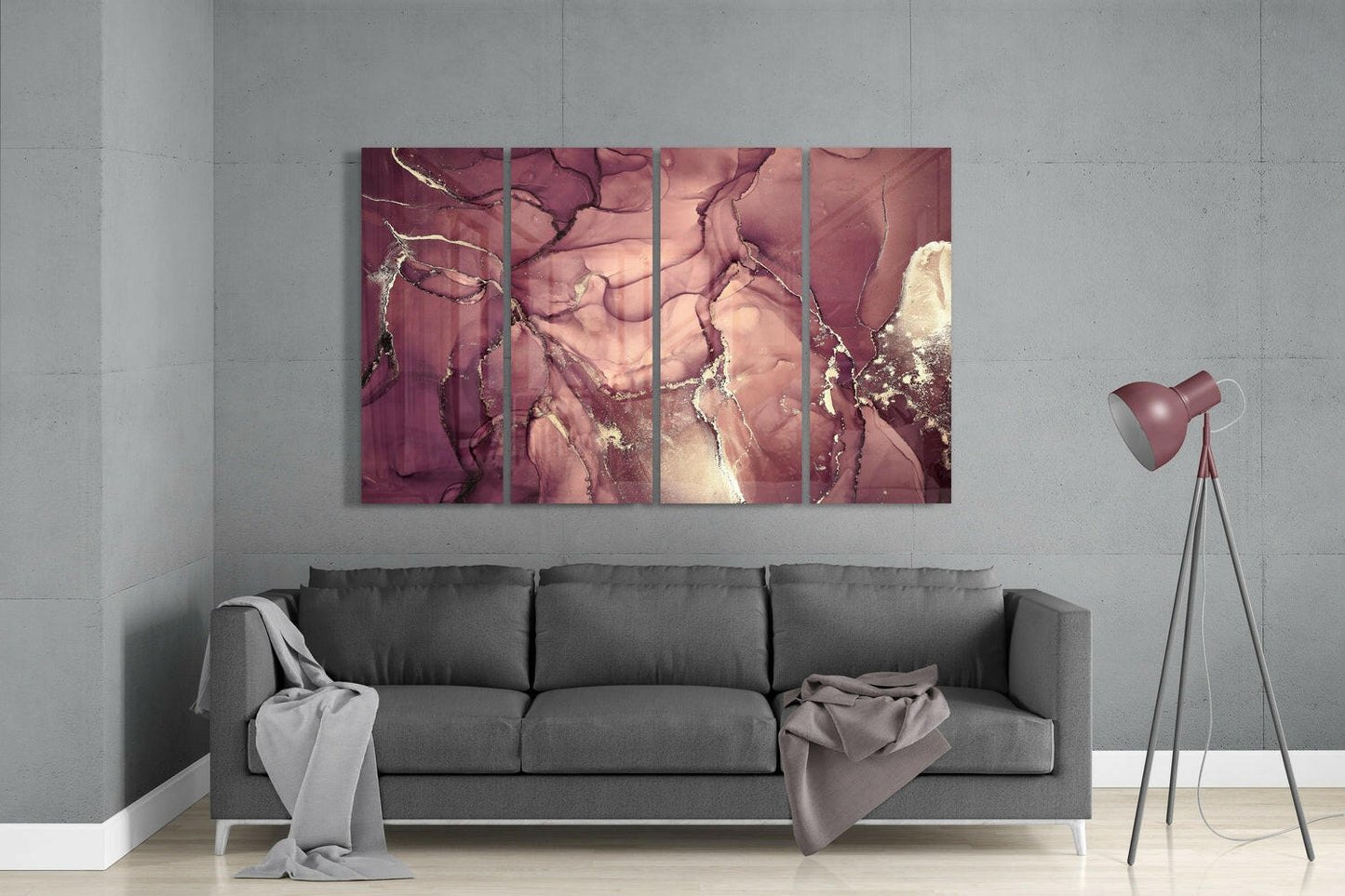 Marble 4-Piece Glass Wall Art