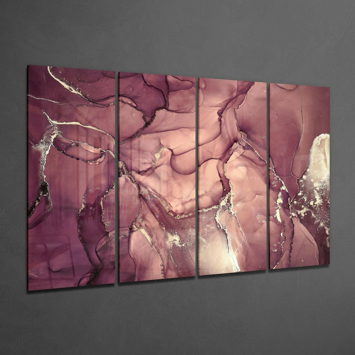 Marble 4-Piece Glass Wall Art