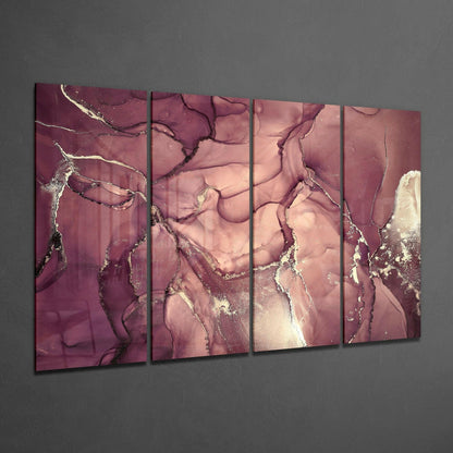Marble 4-Piece Glass Wall Art