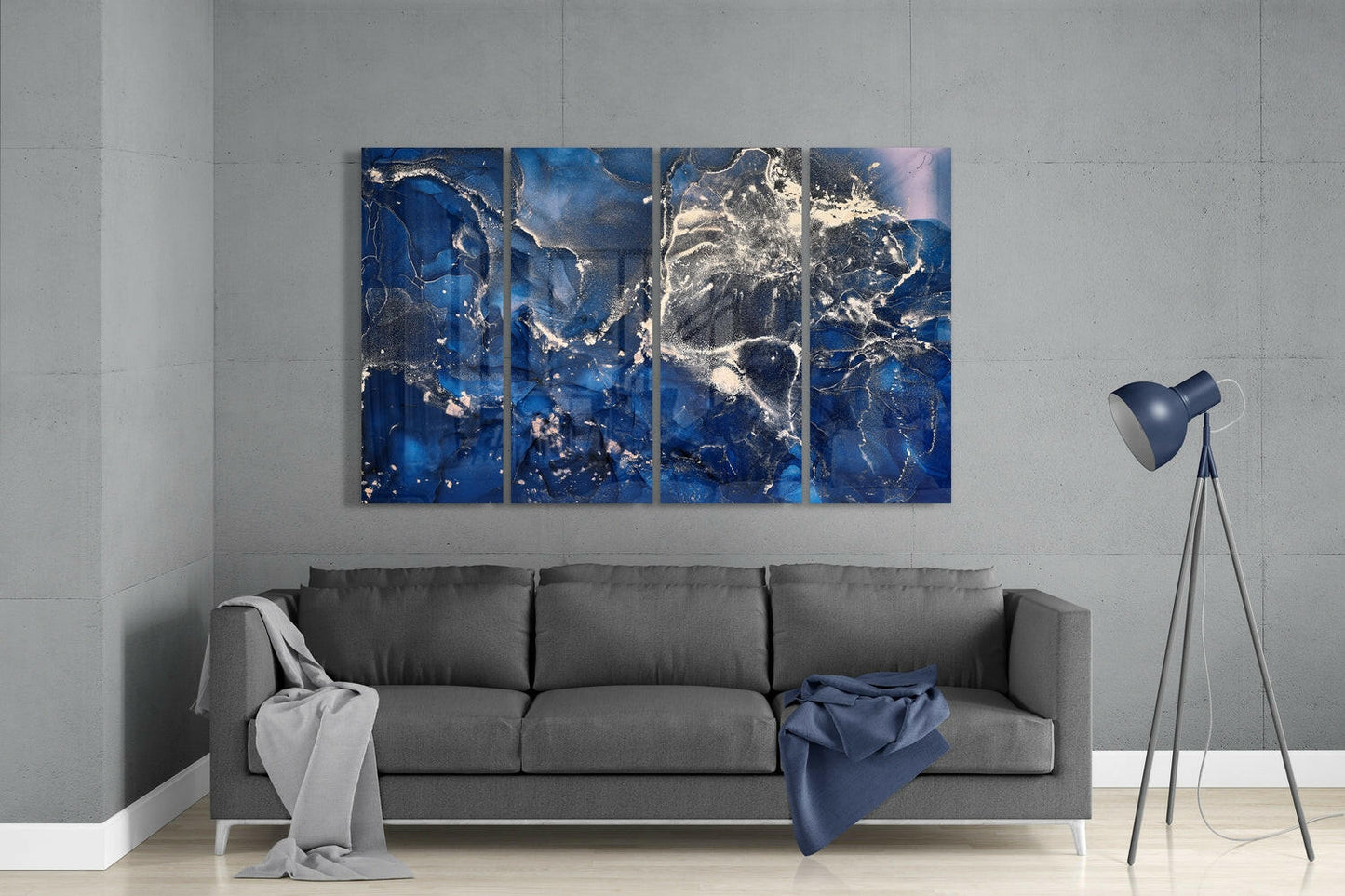 Marble 4-Piece Glass Wall Art Set