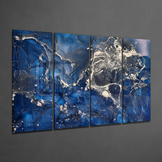 Marble 4-Piece Glass Wall Art Set