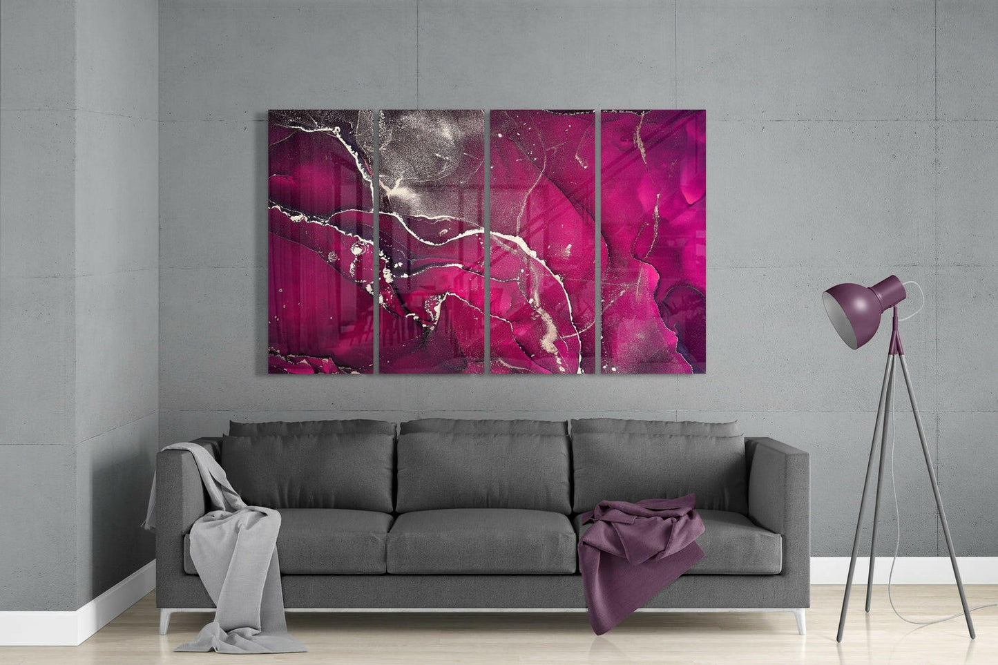 Marble VII 4-Piece Glass Wall Art