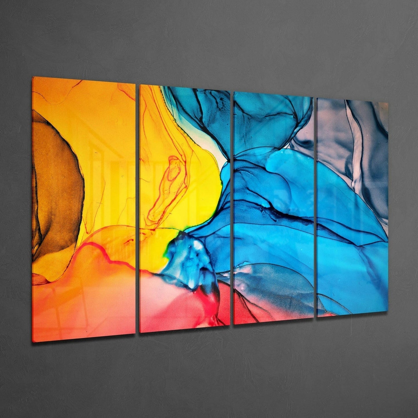 Dance of Colors 4-Piece Glass Wall Art