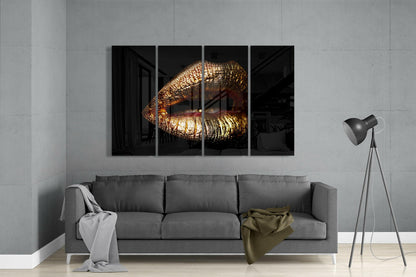 Lips 4-Piece Glass Wall Art