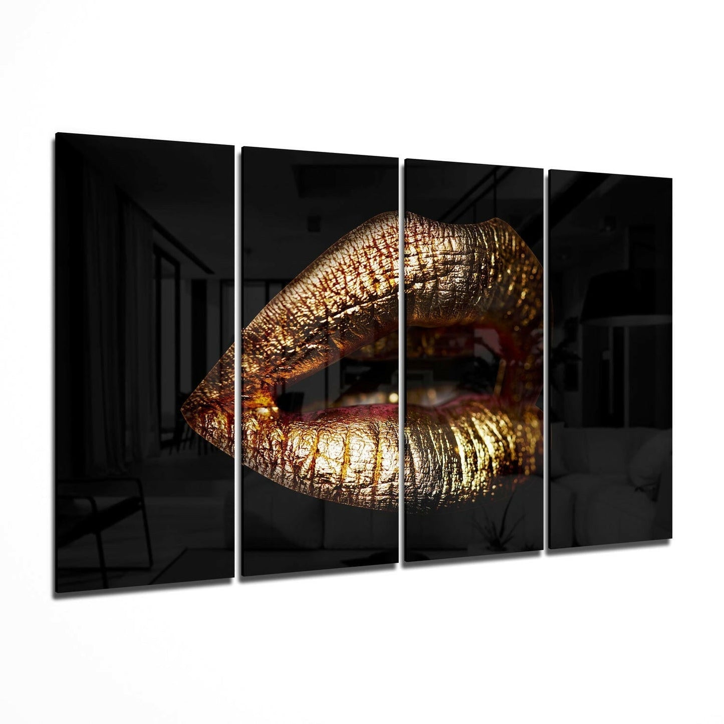 Lips 4-piece glass wall art gallery set