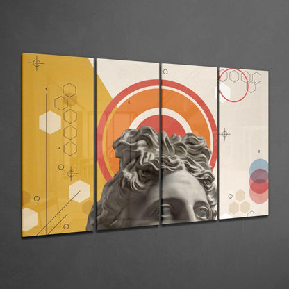 Thoughts of the Statue 4-Piece Glass Wall Art
