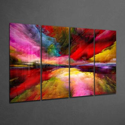 Colorful Clouds 4-Piece Glass Wall Art