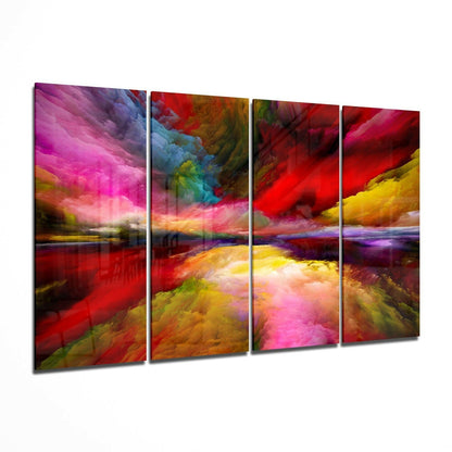 Colorful Clouds 4-piece glass wall art gallery set