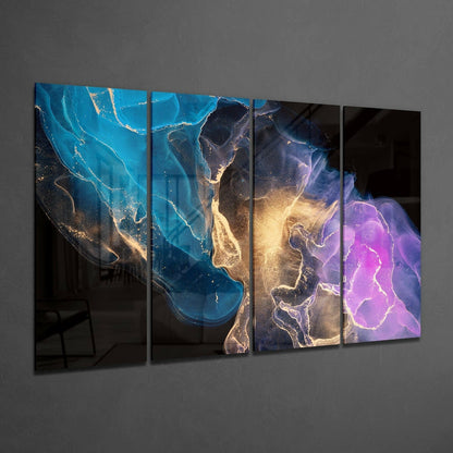 Collision 4 Pieces Mega Glass Wall Art