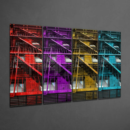 Stairs 4 Pieces Mega Glass Wall Art