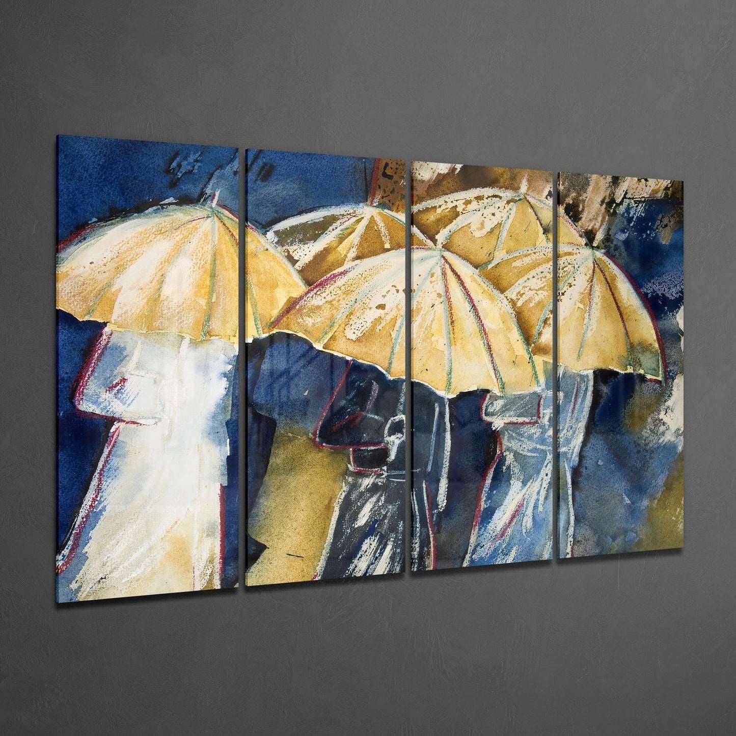 Umbrellas 4 Pieces Mega Glass Wall Art